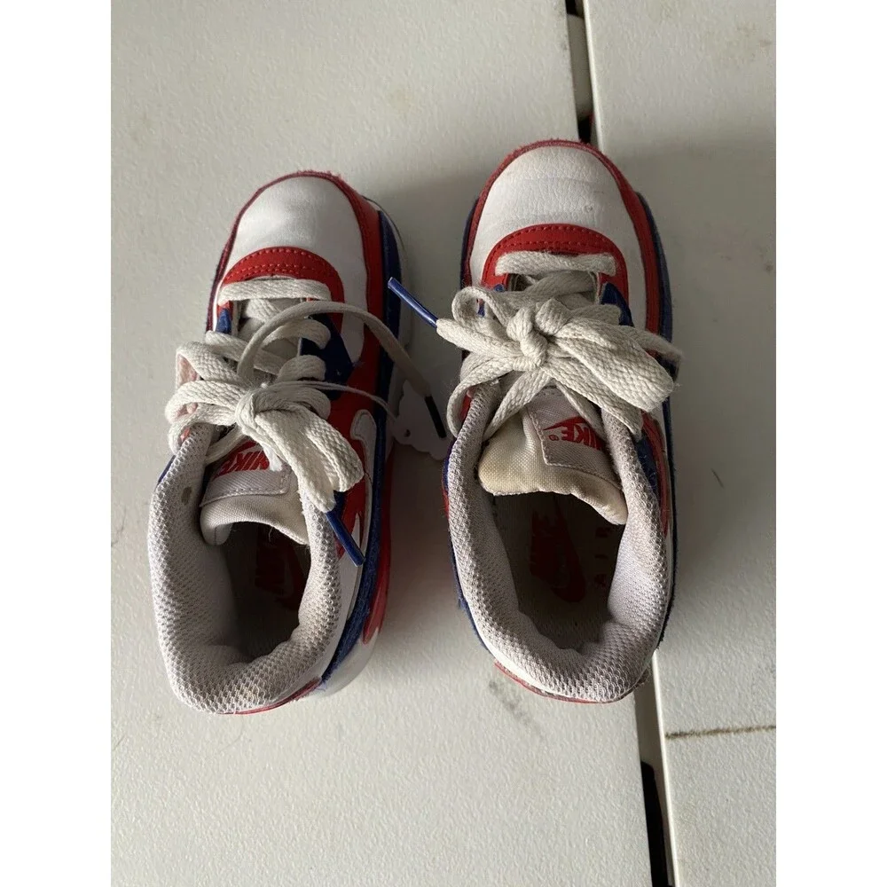 Nike Air Max 90 USA Youth 10C Red White Blue DA9022-100 Athletic Sneakers